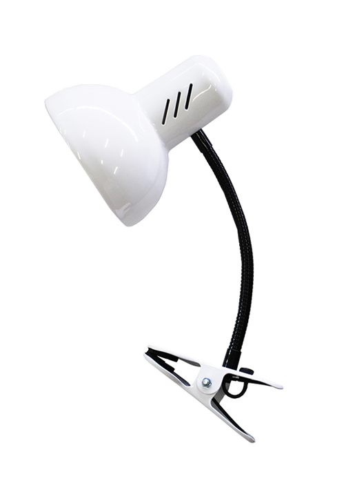 НТ 2077C белый Светильник настольный на прищепке 60W, Е27, 220V (уп.18шт.) Трансвит АО НТ 2077C - фото 607658