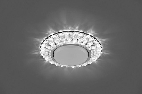 29540 CD4026 с драйвером в комплекте 20LED*2835 SMD 4000K, 15W GX53, без лампы, прозрачный, хром Светильник встраиваемый (уп.10/50шт.) FERON (Китай) 29540 - фото 607744