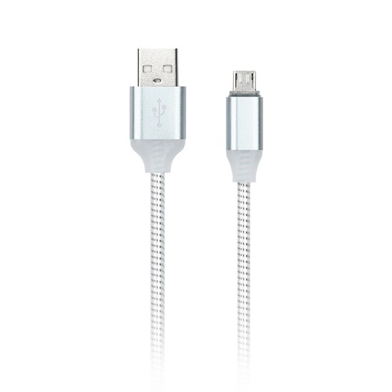 iK-12ssbox white Дата-кабель  USB-A штекер - USB-micro штекер, индикация заряда 1м белый SmartBuy 4690626066892 - фото 607945