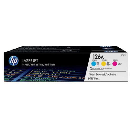 Картридж Cartridge HP 126A набор ( желтый, голубой, пурпурный) для LJ СР1025 (1000 стр) (CF341A) CF341A - фото 607978