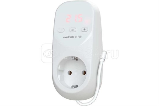 Welrok pt red Терморегулятор в розетку, цифровой, белый Welrok (Россия) Welrok pt red - фото 608056