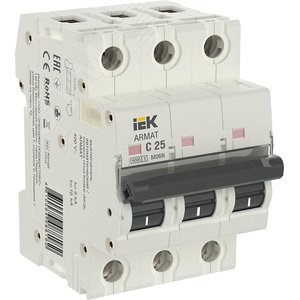 AR-M06N-3-C025 ARMAT Выключатель автоматический 3п 25A C 6кА (уп.4шт.) IEK® AR-M06N-3-C025 - фото 608077