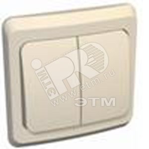 BC 10-006K ЭТЮД Двухклавишный выключатель с подсветкой (сх.5) бежевый (уп.20шт.) Schneider Electric BC10-006K - фото 608128