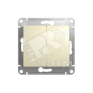 GSL000265 Glossa Двухклавишный переключатель (сх.6+6), бежевый (уп.20шт.) Schneider Electric GSL000265 - фото 608234