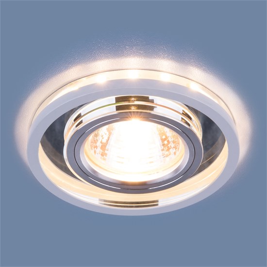 7021 MR16 SL/WH зеркальный/белый Cветильник встраиваемый (уп.10/40шт.) Elektrostandard 7021 MR16 SL/WH зеркальны - фото 608353