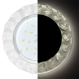 SM53RNEFB Ecola GX53 H4 LD5361 Glass Круг с крупными матовыми стразами Елочка с подсветкой/фон мат./центр.часть хром Светильник встр. (уп.10/30шт.) SM53RNEFB - фото 608468