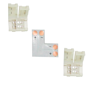 SC21ULESB Ecola LED strip connector комплект L гибкая соед. плата + 2 зажимных разъема 2-х конт. 10mm (уп.400шт.) SC21ULESB - фото 608495