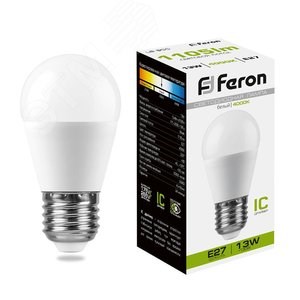 38105 LB-950 P LED 13Вт E27 4000К 1105Лм шарик 220В (замена 100Вт) Лампа светодиодная (уп.10/100шт.) FERON (Китай) 38105 - фото 608587