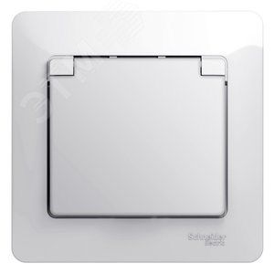 GSL000146 Glossa Розетка 1 гнездо с заземлением, шторками и крышкой IP44, в сборе, белая (уп.15шт.) Systeme Electric (Россия) GSL000146 - фото 608773