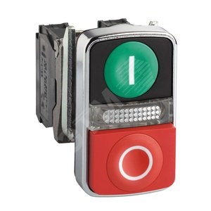 XB4BW73731B5 Кнопка двойная зеленая/красная LED с подсветкой 24В (уп.100шт.) Schneider Electric XB4BW73731B5 - фото 608889