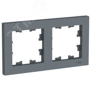ATN000702 Atlasdesign Рамка 2 поста универсальная, грифель (уп.10шт.) Systeme Electric (Россия) ATN000702 - фото 608908