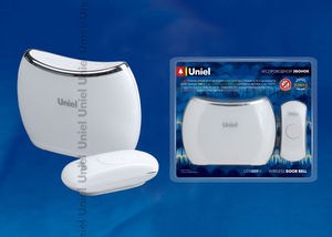 UDB-009W-R1T1-32S-150M-WH Звонок дверной беспроводной белый (уп.10шт.) UNIEL UDB-009W-R1T1-32S-150M-WH - фото 608912