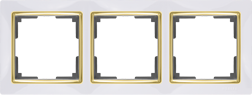 W0031933/WL03-Frame-03-white-GD Snabb Рамка на 3 поста, белая/золото (уп.10шт.) Werkel™ a051644-1 - фото 608915
