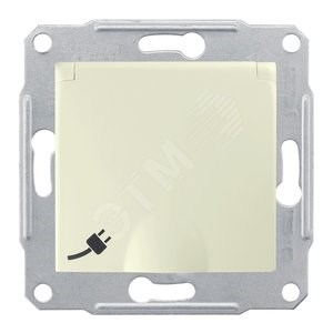 SDN3100147 Sedna Механизм розетки с/з, шторками и крышкой, IP20, 16А, 250В, бежевая (уп.10шт.) SDN3100147 - фото 609222