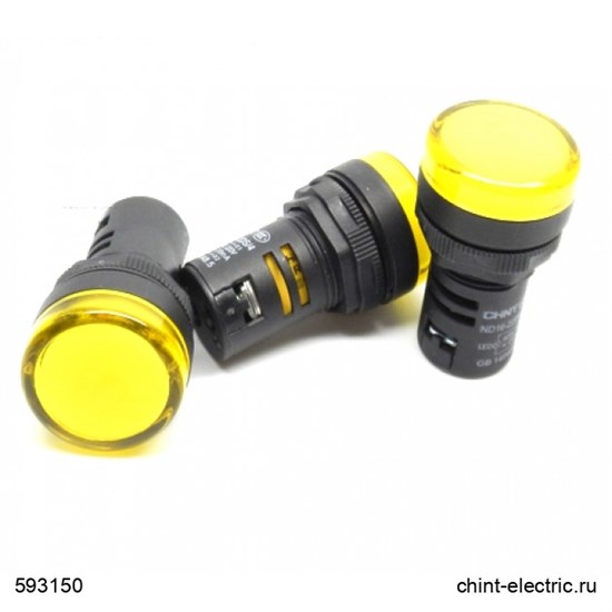 593150 ND16-22DS/4 Лампа сигнальная Ø22мм 230/240V желтая (уп.10шт.) (R) CHINT 593150 - фото 609227