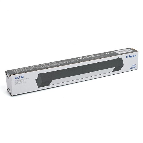 48380 AL132 серия MattLine, 20W, 1400 Lm, 4000К, 120 градусов, черный Светильник трековый светодиодный на шинопровод FERON 48380 - фото 609294