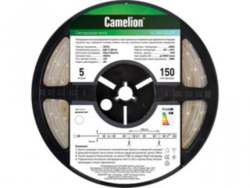 SL-5050-60-C01 Лента светодиодная 14,4W 12V IP20 60LED/M белая ВЫВЕДЕНА ИЗ АССОРТИМЕНТА SL-5050-60-C01 - фото 609368