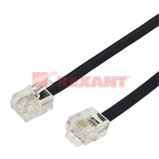 FD 18-3032 /6113 Телефонный удлинитель 3м черный (уп.10/300шт.) REXANT FD 18-3032 - фото 609384