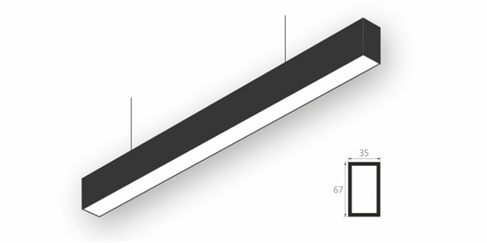 67350041 Линейный светодиодный подвесной светильник 67x35 750mm 12W 4000K черный LiNE-Pro  67350041 - фото 609450