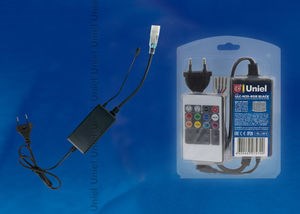 ULC-N20-RGB BLACK Контроллер с пультом ДУ для управления светодиодными лентами ULS-5050 RGB 220В ULC-N20-RGB BLACK - фото 609583