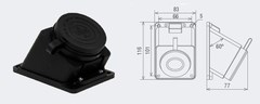 SQ0612-0009 Розетка настенная с загл. наклон. каучук 3Р+РЕ 32А 380В IP44 (уп.8шт.) TDM SQ0612-0009 - фото 609610