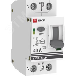afdd-2-40-pro PROxima Устройство защиты от дугового пробоя (УЗДП) 2P 40А EKF (Китай) afdd-2-40-pro - фото 609612