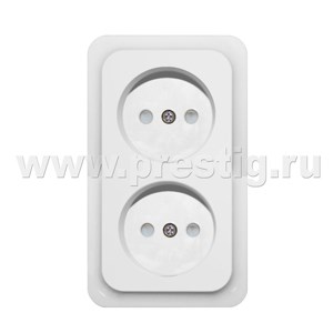 LEX1834661SP Quick ELJO РОЗЕТКА ДВОЙНАЯ Б/З, БЕЗ ШТОРОК, БЕЛАЯ (уп.20шт.) Schneider Electric LEX1834661SP - фото 609673