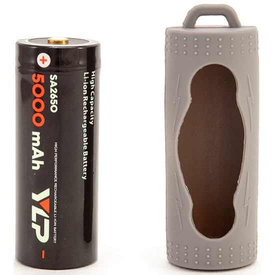 SA2650 Аккумулятор 26650 Li-Ion 3.7В 5000mAh c защитой + силиконовый кейс в комплекте ЯРКИЙ ЛУЧ SA2650 - фото 609808