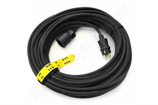 29030 УС1-Е-30 (У-161) КГ 3x1.5 30м, 16А, 1 розетка с з/к Удлинитель силовой б/катушки LUX 29030 - фото 609838