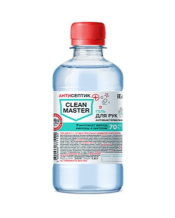 Гель для рук с антибактериальным эффектом 0,25 л (уп.40шт.) CLEAN MASTER Л2901 - фото 610123