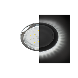 SC53LDEFB Ecola GX53 H4 LD5300 Светильник встраиваемый, без рефл. с подсветкой Хром (уп.10/50шт.) SC53LDEFB - фото 610321