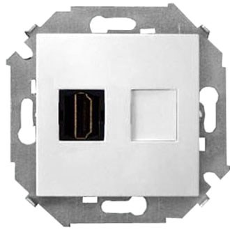 1591407-030 Розетка HDMI белая (уп.15шт.) Simon Electric 1591407-030 - фото 610427