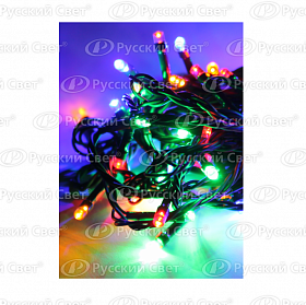 KOC_GIR80LED_RGB Гирлянда 80LED 8.8м зел. провод расстояние между лампами 10см IP20 Космос KOC_GIR80LED_RGB - фото 610547