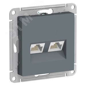ATN000785 Atlasdesign Механизм розетки двойной компьютерной RJ45+RJ45, Cat.5e, грифель (уп.10шт.) Systeme Electric (Россия) ATN000785 - фото 610617