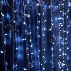 32342 CL21 230V 320 LED 3*2м, 5000K, эффект стробов, IP44, сетевой шнур 3м Гирлянда - занавес (уп.24шт.) FERON (Китай) 32342 - фото 610696