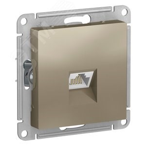 ATN000583 AtlasDesign Механизм розетки компьютерной RJ45 Cat.5e, шампань (уп.10шт.) Systeme Electric (Россия) ATN000583 - фото 610796