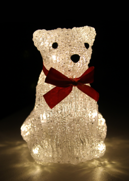 KOCNL-BEAR16LED_W Космос  Игрушка "Мишка" 16LED белый 15см без батареек KOCNL-BEAR16LED_W - фото 610836