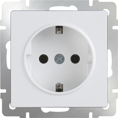 W1171001/WL01-SKG-01-IP20 Механизм розетки 1 гнездо с заземлением, белый (уп.10шт.) Werkel™ a051127-1 - фото 610890