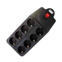 ASP8-3 PowerGuard Сетевой фильтр 3м 220В 10А, 8 розеток с з/к и з/ш, черный ROBITON 4607075945111 - фото 610901