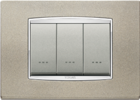 20653.C14 Classic Eikon Chrome Накладка 3 модуля титан матовый VIMAR 20653.C14 - фото 610953