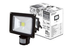 SQ0336-0247 Прожектор светодиодный СДО20-2-Н-Д (с датчиком) 20Вт, 6500К, черный, народный (уп.20шт.) TDM SQ0336-0247 - фото 610988