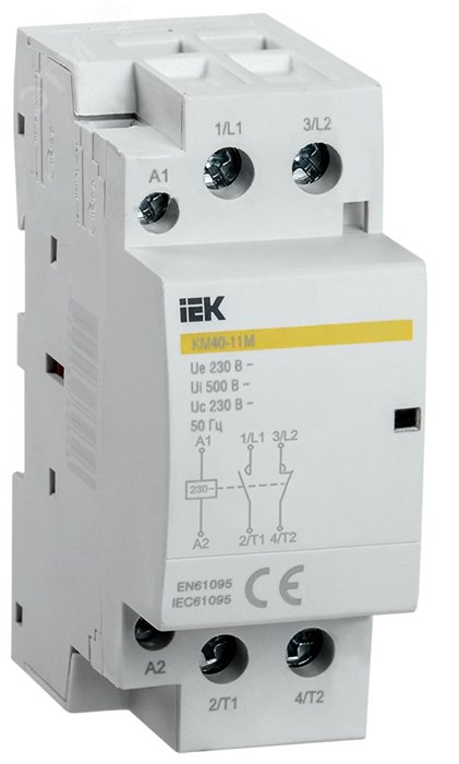 MKK11-40-11 КМ40-11M Модульный контактор 40A катушка 220В AC 1НО+1НЗ (уп. 6шт) IEK MKK11-40-11 - фото 611060