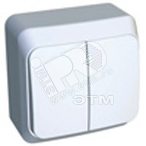 BA 10-006B ЭТЮД Двухклавишный выключатель с подсветкой (сх.5а), белый (уп.25шт.) Schneider Electric BA10-006B - фото 611344