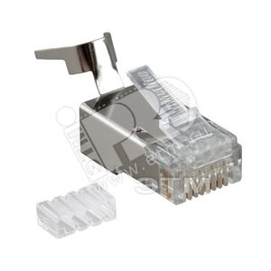 PLUG-8P8C-UV-C6-SH-25 Разъем RJ-45(8P8C) под витую пару, Cat.6e(50 µ"/ 50 микродюймов), экранированный, универсальный (уп.25шт.) Hyperline PLUG-8P8C-UV-C6-SH-25 - фото 611369