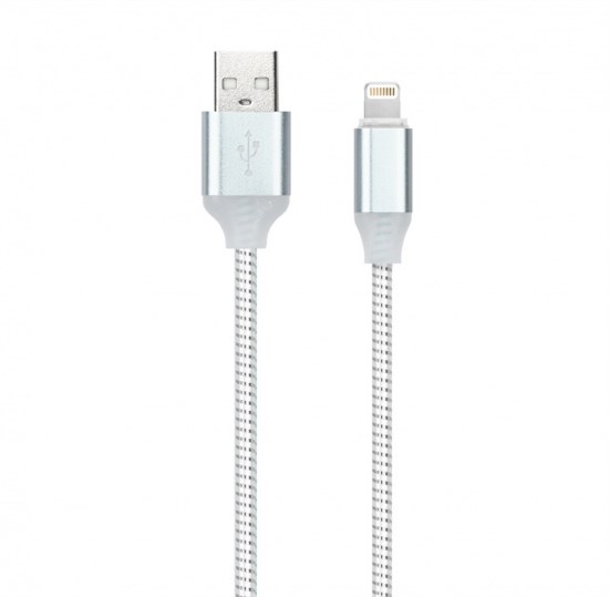 ik-512ssbox white Дата-кабель USB-A штекер-8pin штекер APLLE, индикация заряда, белый, Smartbuy 4690626066939 - фото 611496