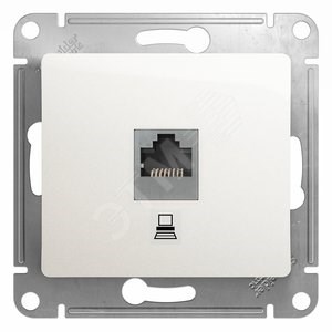 GSL000681K Glossa Механизм розетки компьютерной RJ45 Cat. 5e 1 гнездо, перламутр (уп.10шт.) Schneider Electric GSL000681K - фото 611753