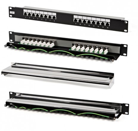 PP3-19-16-8P8C-C5e-SH-110D Патч-панель 19", 1U, 16 портов RJ-45 полн. экран., категория 5e, Dual IDC Hyperline PP3-19-16-8P8C-C5e-SH-110D - фото 611787