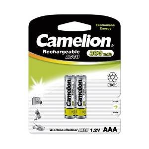 NC-AAA300BP2 Аккумулятор Ni-Cd AAA 1,2В 300mAh (уп.2шт.) Camelion NC-AAA300BP2 - фото 611859