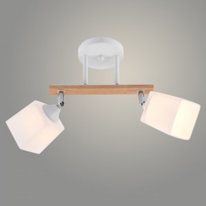 XA1591/2 WH+CR+WOOD Люстра белый/хром/дерево 2х60W E27 d450 h300, HN24 (Росток) 988384080 - фото 611881
