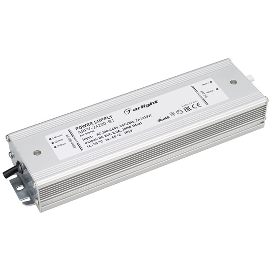 028785 Блок питания ARPV-24200-B1 24V, 8,3A, 200W IP67 Металл, 3 года Arlight (Россия) 028785 - фото 612119